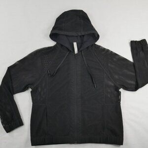 Lululemon Black Mesh Hoodie Full Zip Women's Size 8
